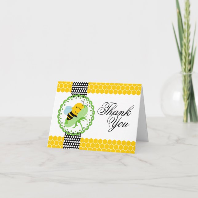 Whimsical Bee Baby Shower Thank You (Front)