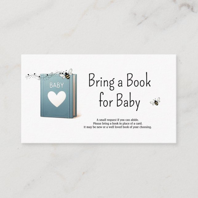 Whimsical Bee Book for Baby  Enclosure Card (Front)