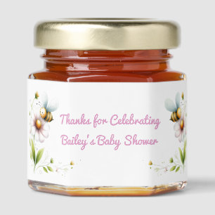 Whimsical Bee Thanks Baby Shower Honey Jar Favors