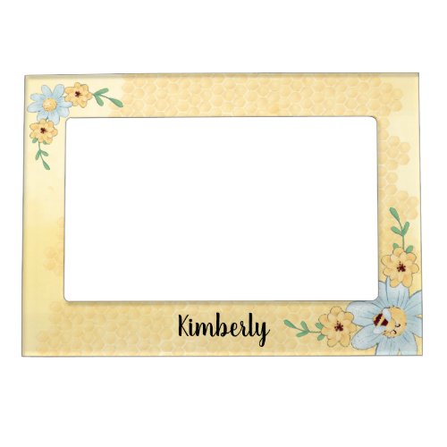 Whimsical Bee with Name Magnetic Frame