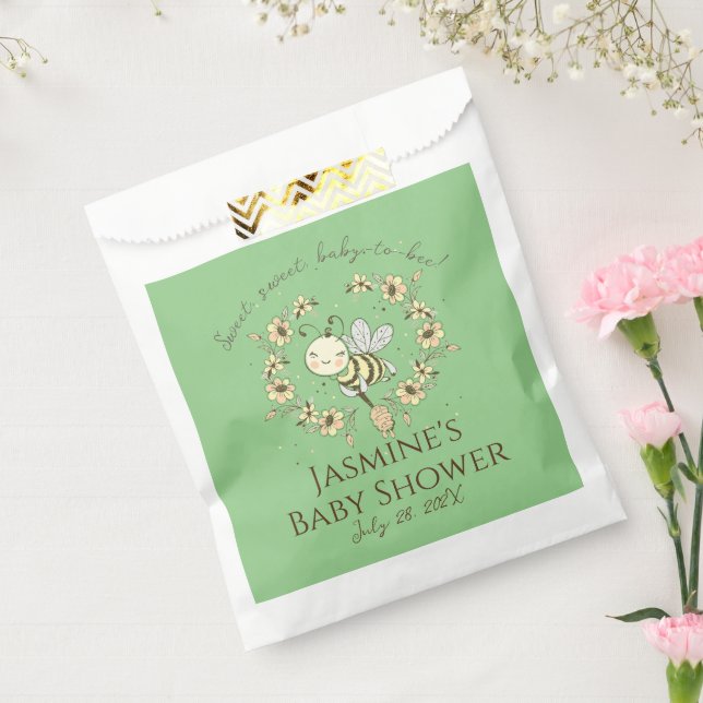 Whimsical Bee Wreath Baby Shower  Favor Bag (Sealed)