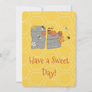 Whimsical Beehive Greeting Card