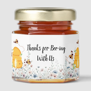 Whimsical Beehive Thanks for Bee-ing With Us Honey Jar Favors
