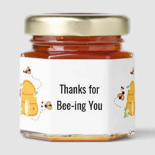 Whimsical Beehive Thanks for Bee-ing You Honey Jar Favors
