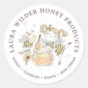 Whimsical Beekeeper Classic Round Sticker