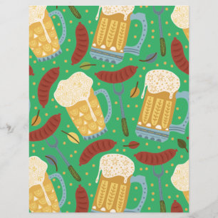 Whimsical Beers & Brats Scrapbook Paper