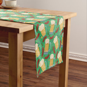 Whimsical Beers & Brats Short Table Runner