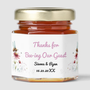 Whimsical Bees Thanks for Bee-ing Our Guest Honey Jar Favors