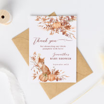 Whimsical Beige Rustic Fox Pumpkin