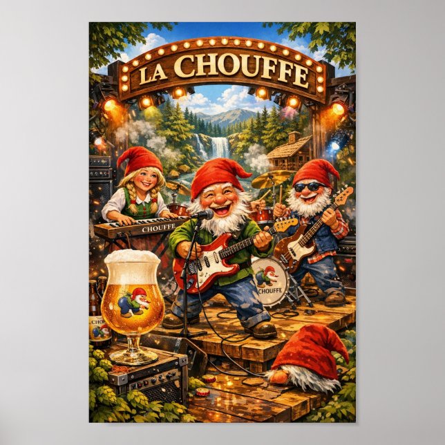 Whimsical Belgian Beer Band Bash Poster (Front)