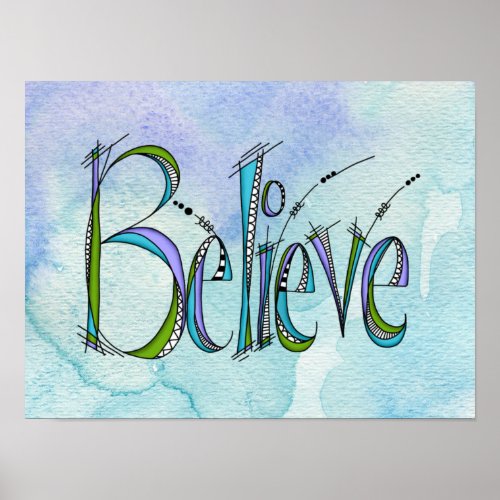 Whimsical Believe Hand_Lettering Poster