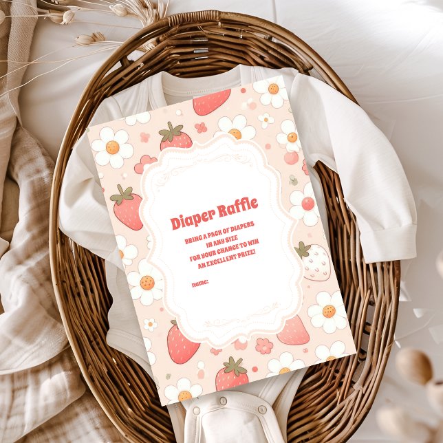 Whimsical Berry Sweet Pink Diapper Raffle  Enclosure Card (Creator Uploaded)