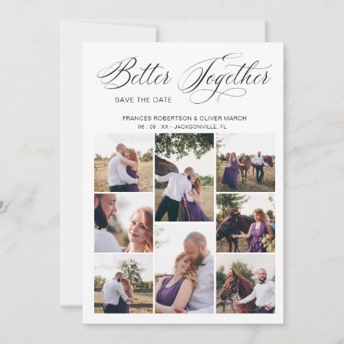 Whimsical Better Together Quote 8 Photos Wedding Save The Date