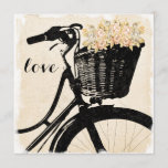 Whimsical Bicycle with Flowers Wedding Invitations