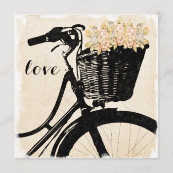 Whimsical Bicycle With Flowers Wedding Invitations by RusticCountryWedding at Zazzle