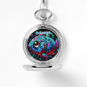 Whimsical Big-Eyed Fish Nautical Personalized Watch