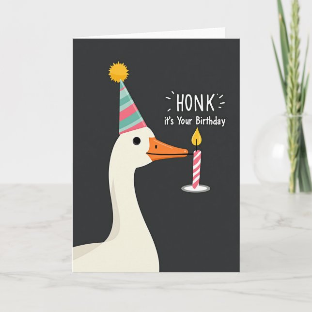 Whimsical Bird Birthday Card (Front)