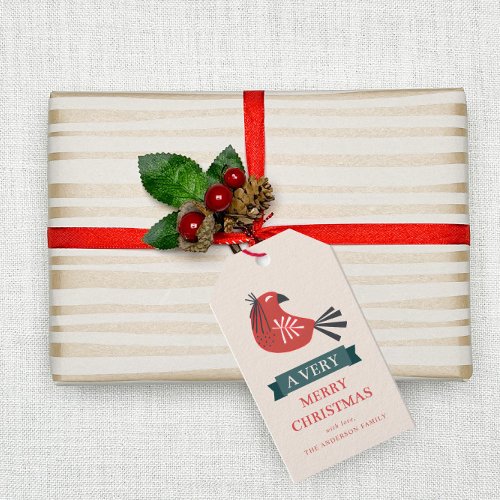 Whimsical Bird Christmas  Holiday  Gift Tags