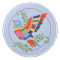 Whimsical Bird Colorful Folk Rustic Retro Blue