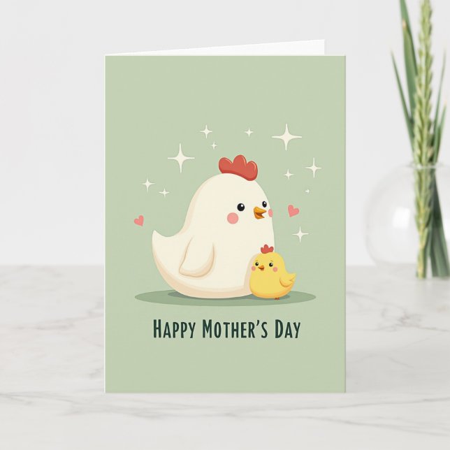 Whimsical Bird Family Day Card (Front)