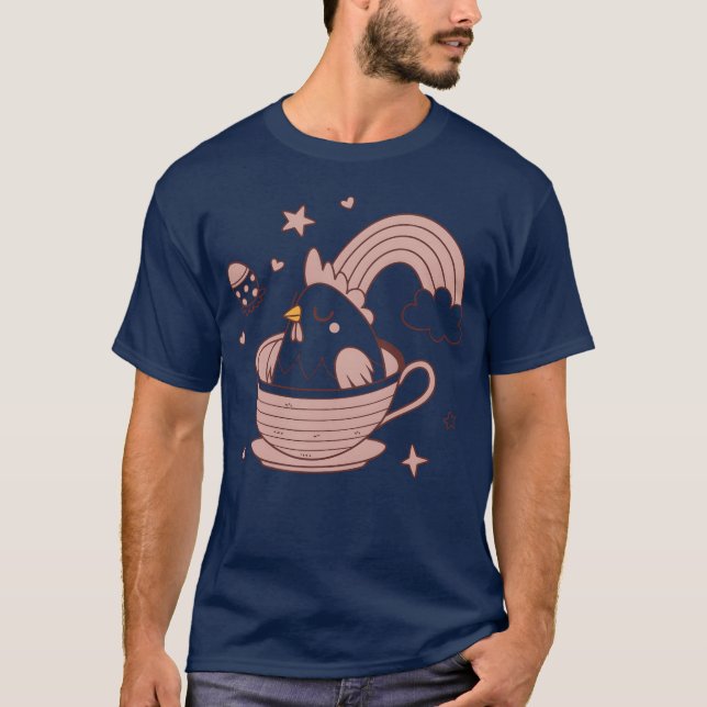 Whimsical Bird inea Cup family T-Shirt (Front)