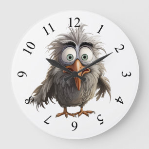 Whimsical Bird Large Clock