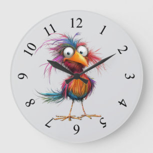 Whimsical bird large clock