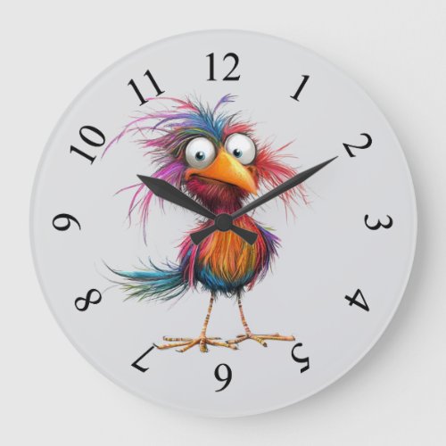 Whimsical bird large clock