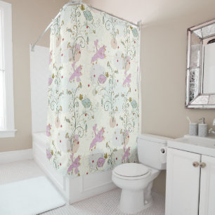 Whimsical Bird Pattern Shower Curtain