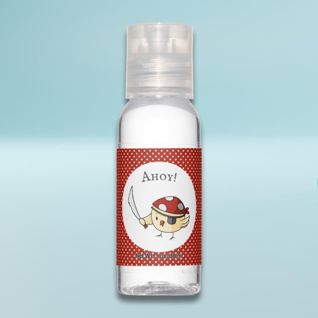 Whimsical Bird Pirate Ahoy Halloween Hand Sanitizer (Creator Uploaded)
