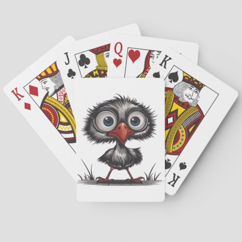 Whimsical bird poker cards