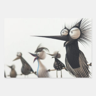 Whimsical Bird Sculptures Decoupage Wrapping Paper Sheets