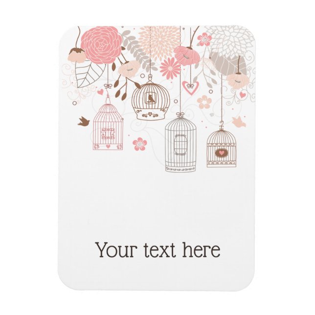 Whimsical Birdcages Personalized Magnet (Vertical)