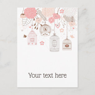 Whimsical Birdcages Personalized Postcard