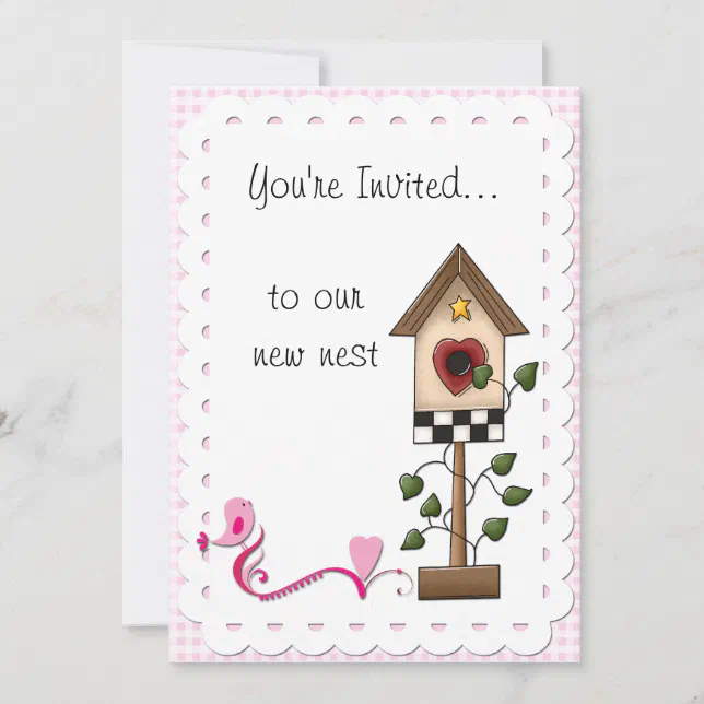 Whimsical Birdhouse and Birds Housewarming Party Invitation | Zazzle