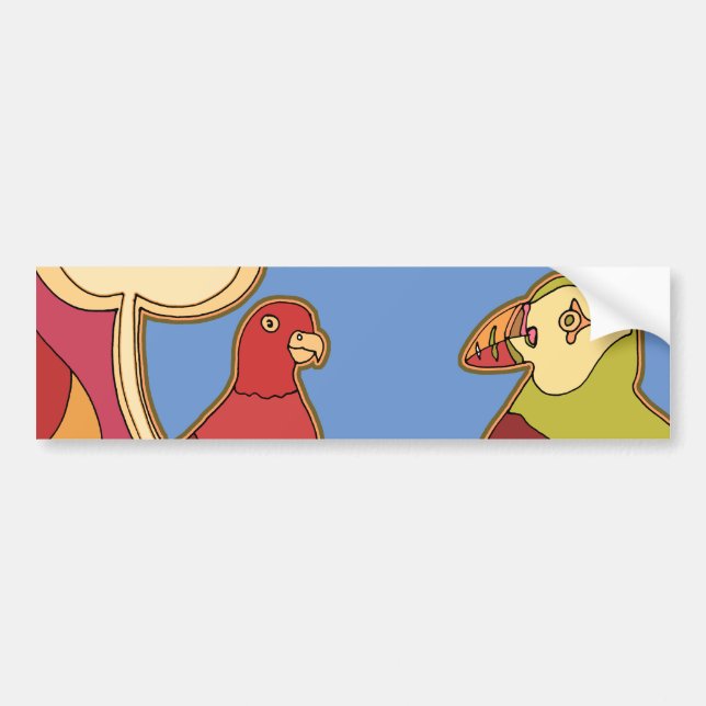 Whimsical Birds Bumper Sticker (Front)