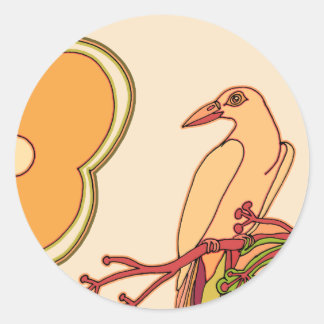 Whimsical Birds Classic Round Sticker