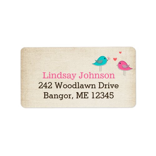 Whimsical Birds in Love Address Label 2