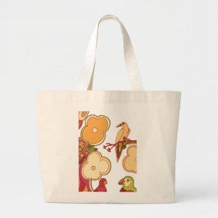 Whimsical Birds Large Tote Bag