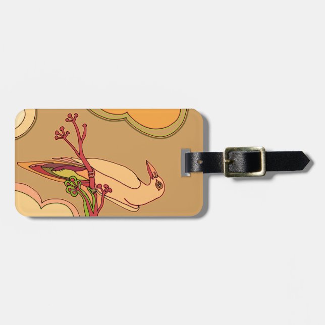 Whimsical Birds Luggage Tag (Front Horizontal)