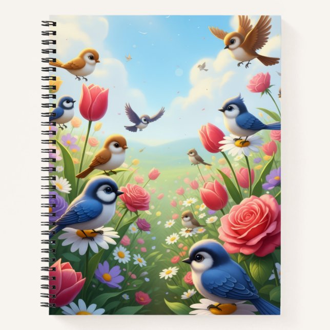 Whimsical Birds Notebook (Front)