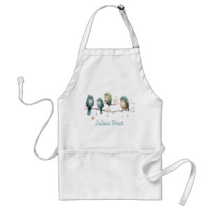 Whimsical Birds on Branches Timeless Elegance Adult Apron