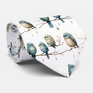 Whimsical Birds on Branches Timeless Elegance Neck Tie