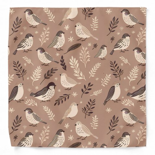 Whimsical Birds Pattern Bandana