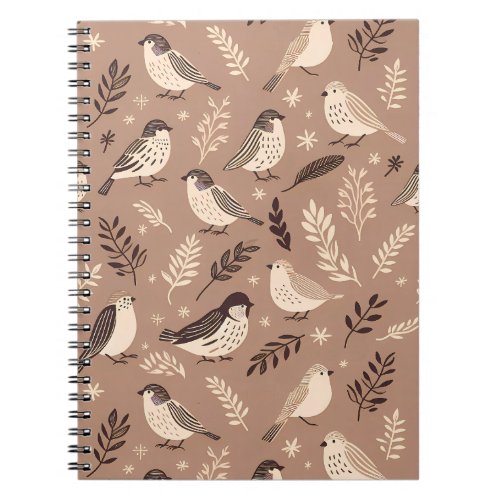 Whimsical Birds Pattern Notebook