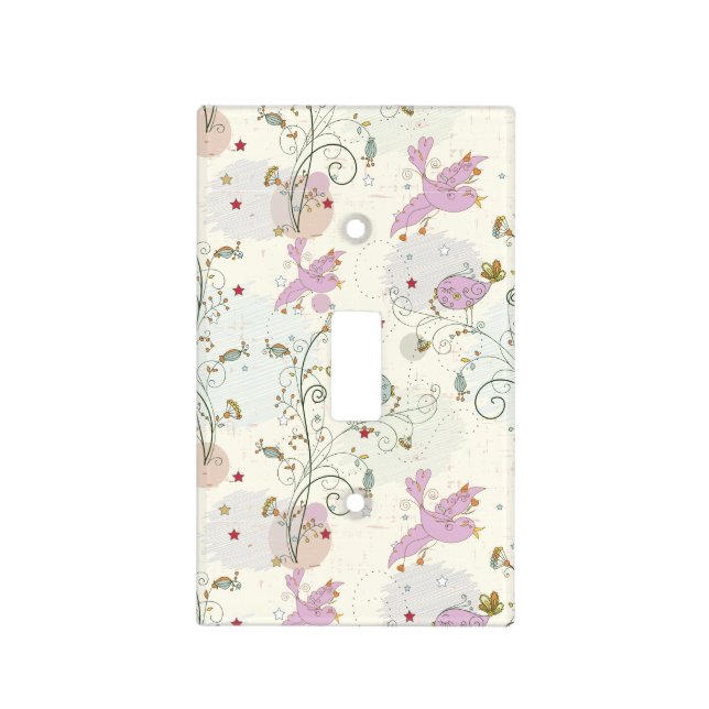 Whimsical Birds Pattern Switchplate Cover (Front)