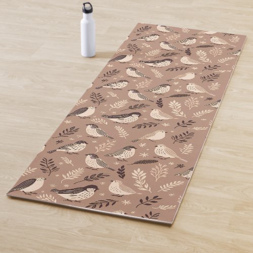 Whimsical Birds Pattern Yoga Mat