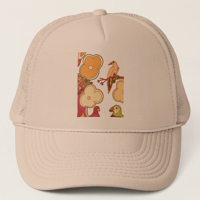 Whimsical Birds Trucker Hat (Front)