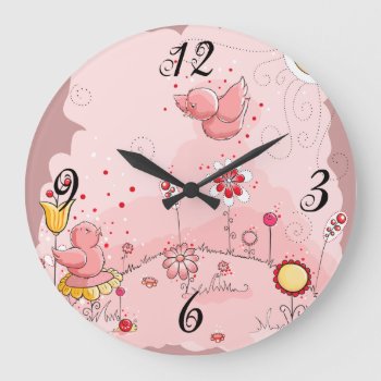 Whimsical Birds  Wall Clock by UTeezSF at Zazzle