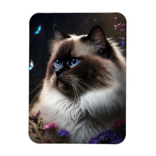 Whimsical Birman Cat Flexible Magnet